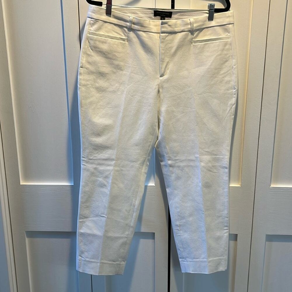 Banana Republic White Sloan Crop Pants Size 14